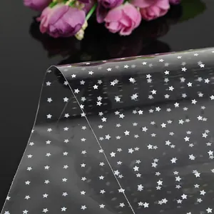Waterproof clear star pattern cellophane wrap for floral bouquets and fruit baskets
