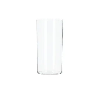 Modern clear acrylic cylindrical vase for floral arrangements and water cultivation
