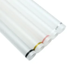 Minimalist frosted translucent flower wrapping paper with colorful borders, set of 5 rolls.