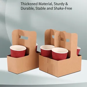Portabevande in carta kraft resistente per la consegna di caffè o tè al latte