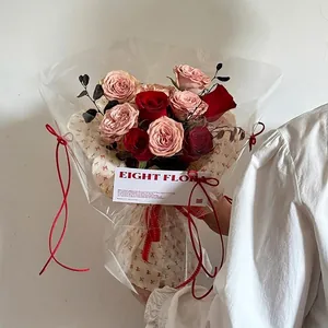 Ενισχυμένο Χαρτί Αφής με Σχέδιο Φιόγκο Floral Συσκευασία Χαρτί Περιτυλίγματος για Χειροποίητα Μπουκέτα DIY Διακόσμηση Δώρου
