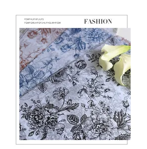 Close-up detail of vintage floral pattern on thick 38g artistic tissue paper for bouquet wrapping