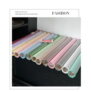 Collection of colorful waterproof glass paper rolls for professional flower gift wrapping