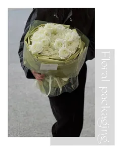 Detailed view of translucent green OPP jelly film used for elegant floral bouquet wrapping