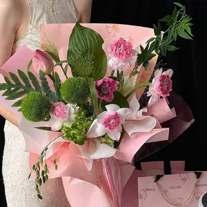 Oriental Style Floral Wrapping Paper Traditional Chinese Pattern Kraft Paper For Bouquet Gift Packaging Wedding Valentine Party Decor