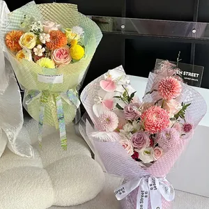 Waterdicht Bloemenverpakkingspapier Met Bellenstructuur Cellofaanvellen Bruisend Waterpatroon Verpakking Voor Boeket DIY Cadeau