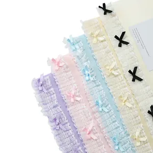 Juego de cintas de encaje de colores con lazos para envolver regalos