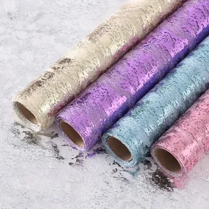 Bunte vergoldete Netzrollen für Blumenverpackungen und kreative Geschenkdekoration