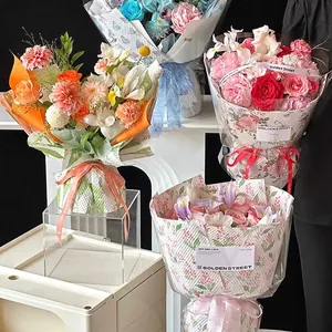 Embossed waterproof flower wrapping paper for elegant floral bouquets and gift packaging