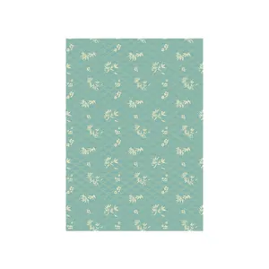 Oriental style floral wrapping paper for bouquets with mint green pattern