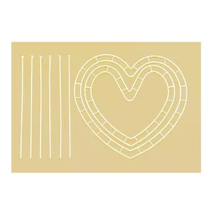 Heart-shaped floral bouquet frame with 6 support rods for Valentine's Day flowers