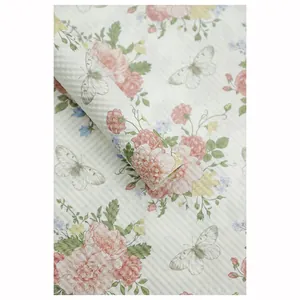 Vintage floral embossed wrapping paper with butterflies for flower bouquets and gifts