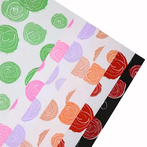 Premium high-end floral wrapping paper with elegant rose prints in multiple vibrant colors