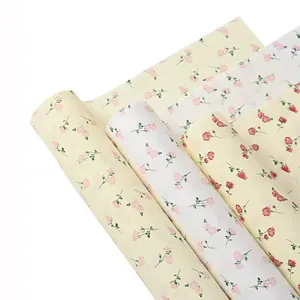 Premium floral rose printed 38g thickened tissue wrapping paper for elegant flower bouquets