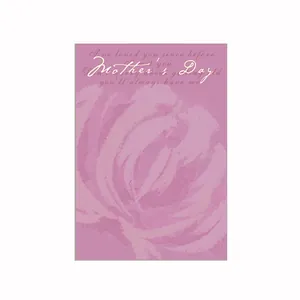 Elegant purple Mother's Day flower wrapping paper with rose pattern and script.