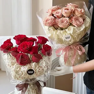 Premium 38g vloeipapier met rozenprint voor een elegante bloemboeketverpakking
