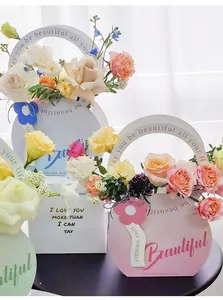Elegant Mother's Day floral gift boxes in pastel colors with beautiful English quotes.