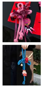 Handmade colorful 3-strand cotton rope Chinese knots for New Year home decoration