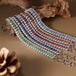 Bracelet Caterpillar en Argent Sterling 925 avec Pierres Précieuses Naturelles pour Femmes Saphir Rubis Tsavorite Tanzanite Bijoux