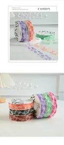 Elegant semi-transparent rose pattern organza ribbon for bouquet and gift wrap