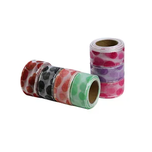 Assorted colors of rose-patterned transparent organza ribbons for floral and gift wrapping.