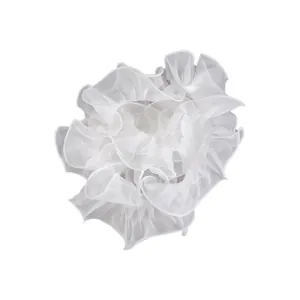 Ballet style white ruffled sheer gauze for bouquet packaging and floral decoration