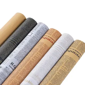 Vintage English newspaper style tissue paper rolls for floral and gift wrapping DIY