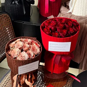 Integrated Knitted Fabric Bouquet Holder Heart Fan Shaper For Wedding Party Florist Packaging Decoration Floral Styling Supplies