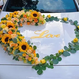 Hochzeitsauto Dekoration Alphabet Platte Love Wedding Kunststoff Bronzieren Kunst Schriftart Hochzeit Party Ornament Gold Rot