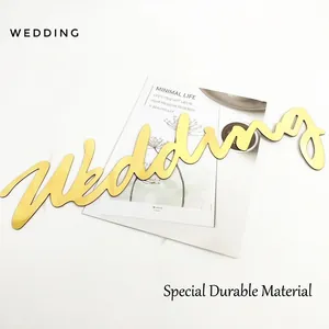 Eleganter goldener Wedding Schriftzug für Hochzeitauto und Party Dekoration