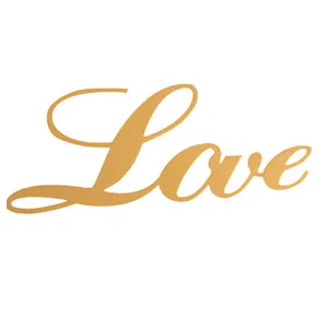 Eleganter goldener Love-Schriftzug für die Dekoration von Hochzeitsautos und Partys