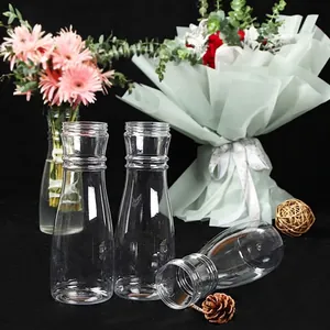 Clear Flower Bouquet Inner Liner Base Transparent Plastic Vase Floral Arrangement Support Tool For Wedding Home Decoration