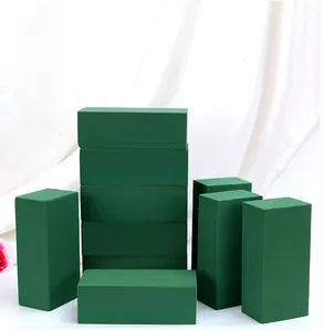 Close-up view of multiple professional green floral foam bricks for fresh flower arranging