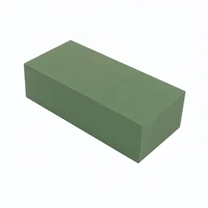 Rectangular green floral foam block for flower arrangement and water absorption