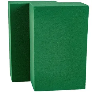 Two premium green absorbent floral foam bricks for fresh flower arrangement and crafts