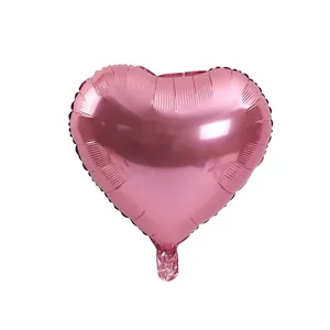 Metallic pink heart-shaped foil balloon for wedding and birthday party decoration