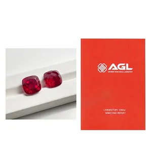 Rubis de Laboratoire Taille Coussin Pierre Précieuse Rouge Synthétique Avec Inclusions pour Sertissage de Bagues Bijoux