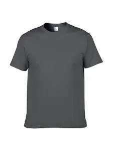 Premium 150g houtskoolgrijs unisex T-shirt van puur katoen met ronde hals en korte mouwen