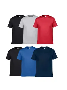 Set van zes hoogwaardige katoenen T-shirts met korte mouwen en ronde hals voor volwassenen