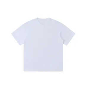 Minimalist oversized white men's short-sleeved t-shirt made of 300g premium cotton