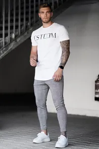 Pantalon de fitness décontracté à carreaux gris pour hommes, idéal pour le sport