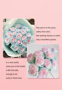 Roses colorées avec de la peinture florale bleu glace pilée et rose pour bricolage