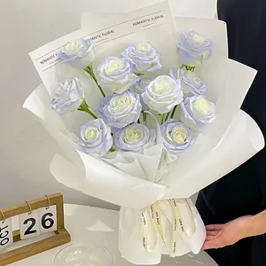 Premium minimalist white gift wrapping paper for romantic floral bouquets and shop
