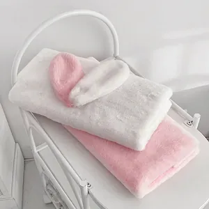 Plush Rabbit Ears Bouquet Packaging Material Soft Faux Fur Fabric For Valentine Day Flower Arrangement DIY Craft Decor Supplies