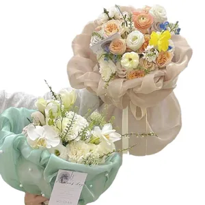 Koreaanse zijden gaasstof voor elegante bloemenverpakkingen en DIY bloemdecoraties.