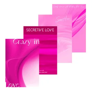 Elegant pink flower wrapping paper with romantic English text for floral bouquets