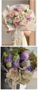 Detailed view of honeycomb paper mesh used for professional flower bouquet wrapping