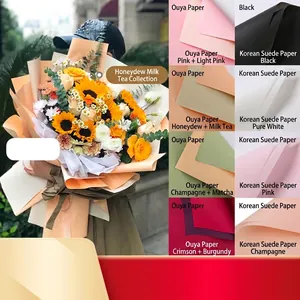 Papier d'Emballage de Fleurs Mat Coréen Imperméable Papier Oujia Bicolore Recto-Verso pour Bouquet Fournitures d'Art Floral Emballage Cadeau Bricolage Matériau de Fleuriste