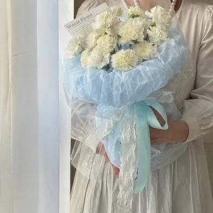 Carta da Imballaggio per Fiori Impermeabile Carta Velina con Texture Crema Puff per Bouquet Floreale Fai da Te Decorazioni per Feste