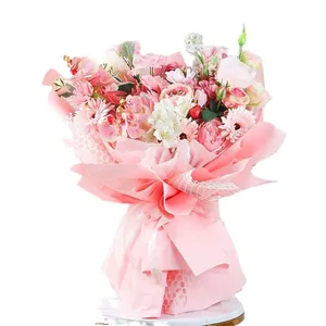 Elegantes rosa wasserfestes Blumenwickelpapier für gemischte Rosen und Orchideen
